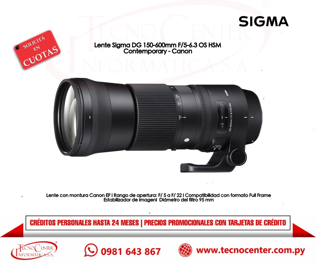 Lente Sigma DG 150-600mm F/5-6.3 OS HSM 